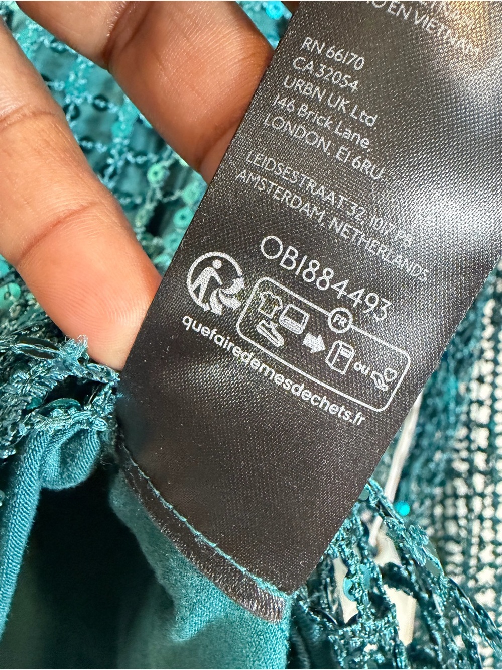 Anthropologie Pilcro Long Sleeve Sequin Top Turquoise Size S Balloon Sleeve Tank - Picture 8 of 10